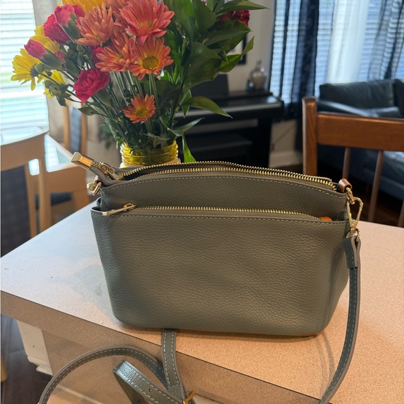 Divina Firenze Greenish Blu Leather Crossbody Bag - Picture 4 of 7